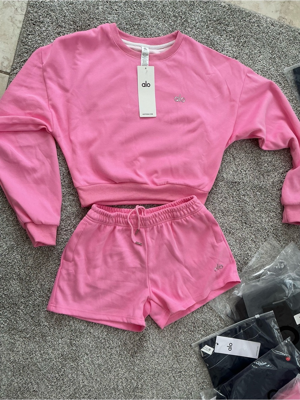 ALO Yoga women PinkDrawstring Athletic Shorts